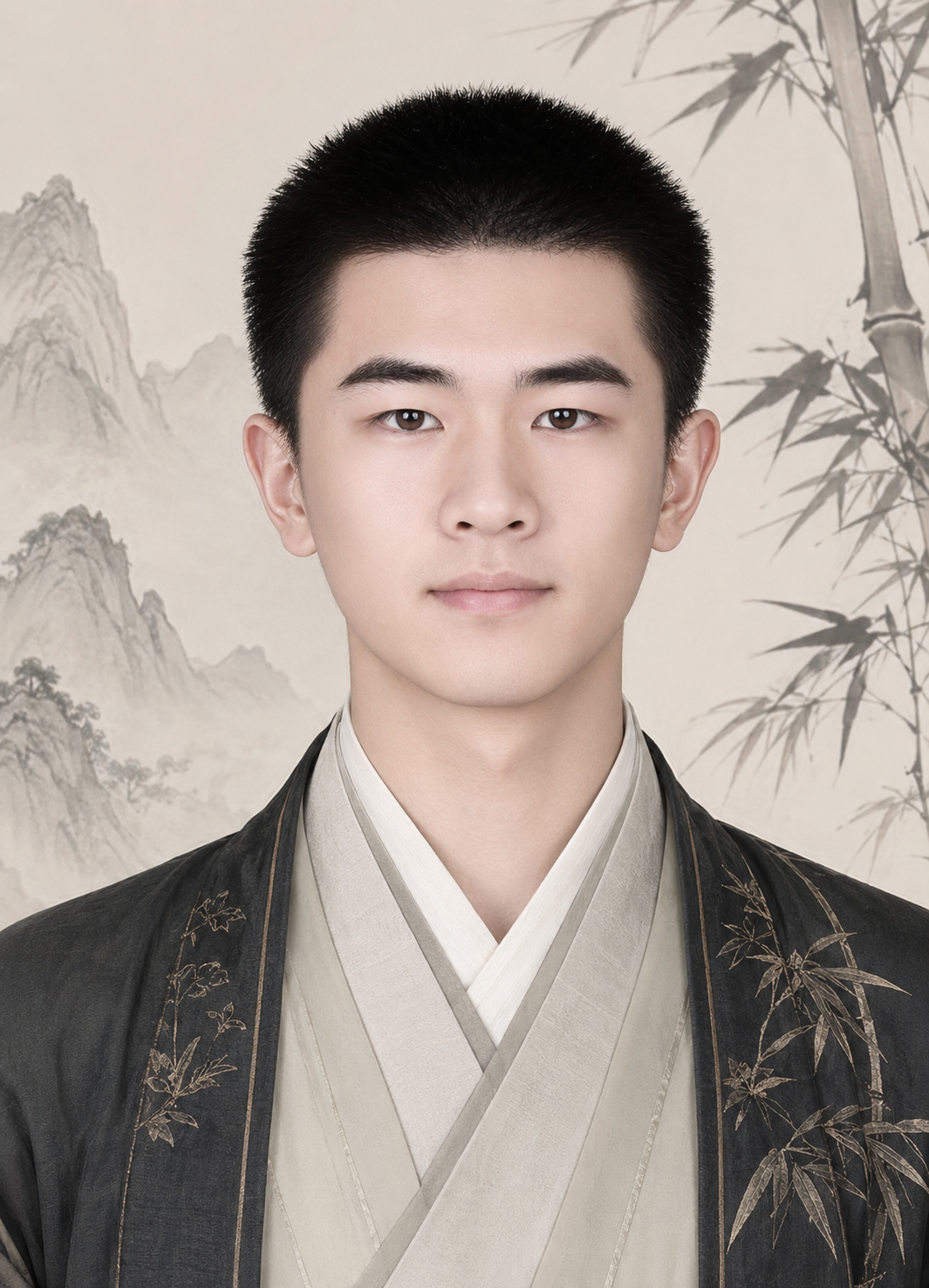 Nathan Penny rocking a traditional Chinese outfit.