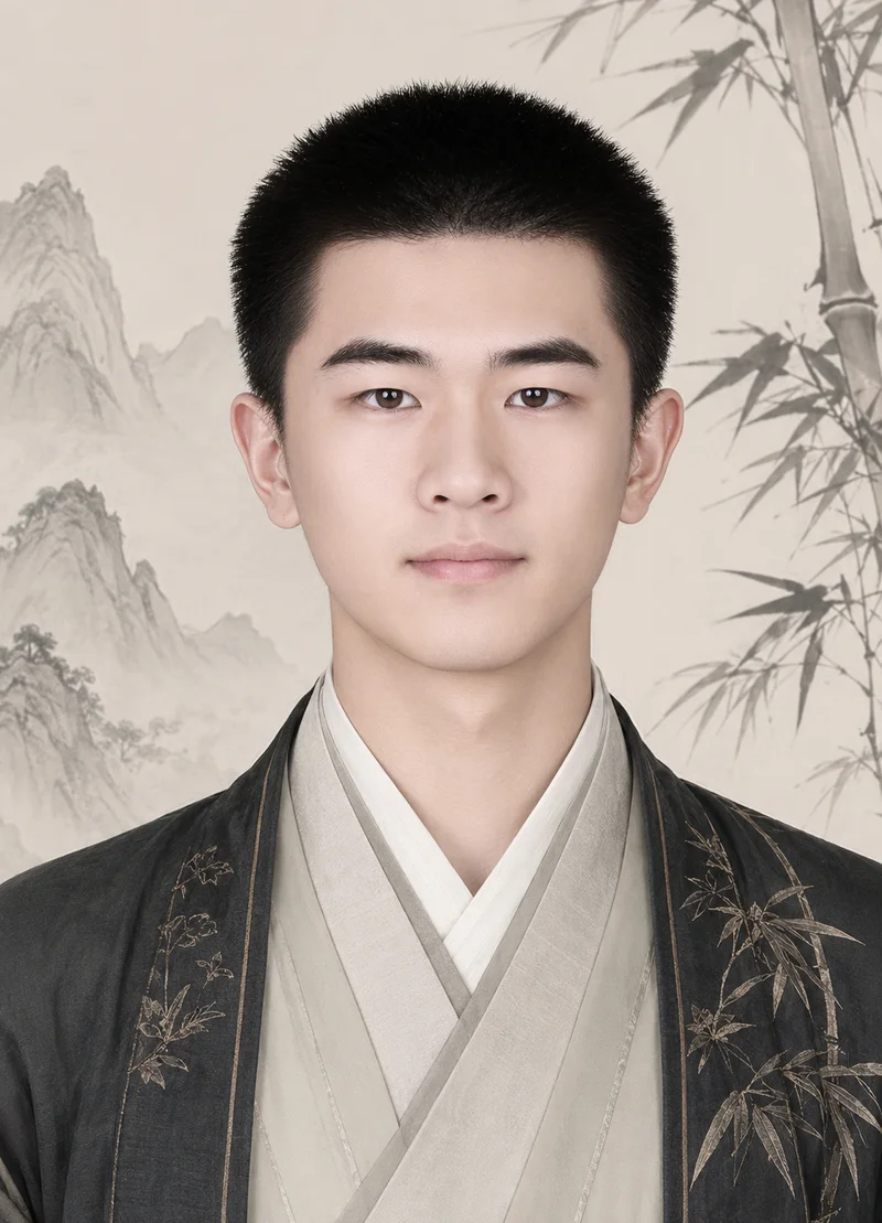 Nathan Penny rocking a traditional Chinese outfit.